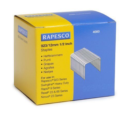 Rapesco Heavy Duty 923 Series 1/2-Inch Staples, Box of 4000 (S92312Z3)