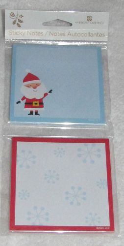 NEW! AMERICAN GREETINGS CHRISTMAS SANTA CLAUS &amp; SNOWFLAKES STICKY NOTE PADS