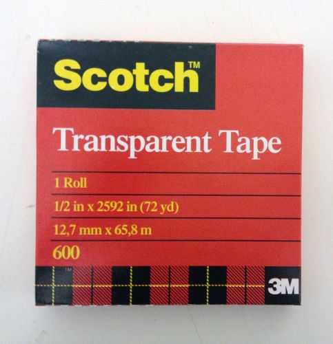 Scotch® Premium Transparent Tape 600, 1/2&#034; Size: 1/2&#034; x 2592&#034; Core Size: 3&#034;