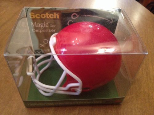 Scotch Magic Tape Dispenser Red Football Helmet Deco New