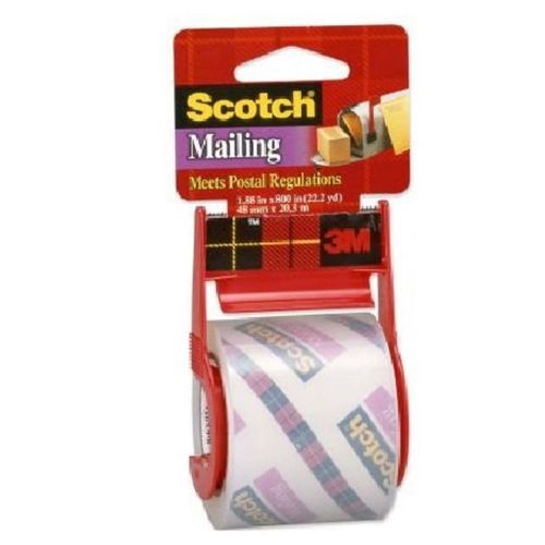 Scotch ultra clear mailing packaging tape with dispenser 1.88 x 800 inch clear for sale
