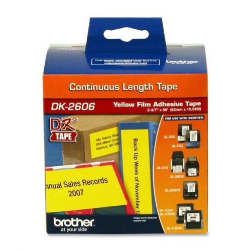 BROTHER DK2606 INTERNATIONAL CONT FILM LABEL BLK YELLOW