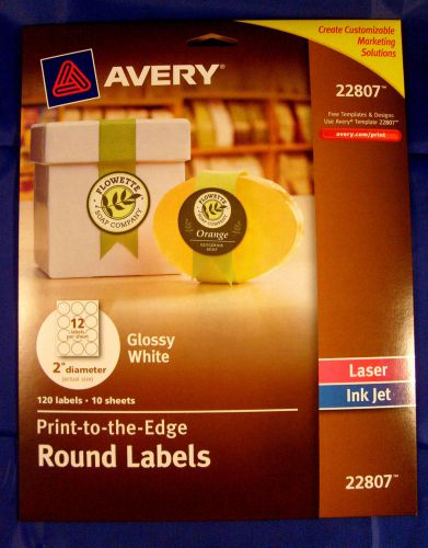 Avery 22807 Permanent Print-To-The-Edge Round Labels  2&#034; Glossy 120pk  ?