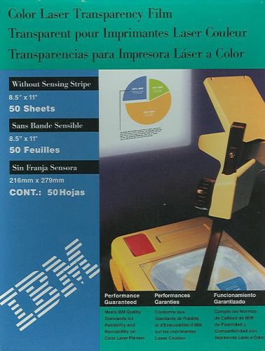 100 IBM Color Laser Printer Transparency Film Sheets!