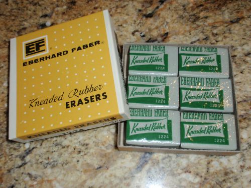 Factory Sealed Vintage Eberhard Faber Kneaded Rubber Erasers 1224 Box of 12