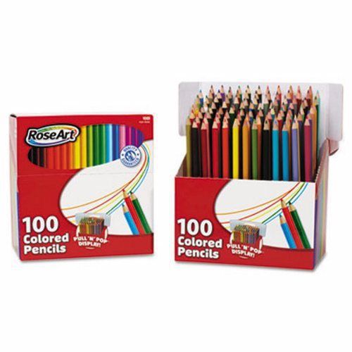 Roseart Colored Pencils, Pull&#039;n&#039;Pop Display Pack, 100 Colors, 100/Set (RAI01055)