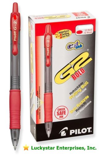 Pilot g-2 retractable gel pens - box of 12 - 0.7 mm - fine point - red - new for sale