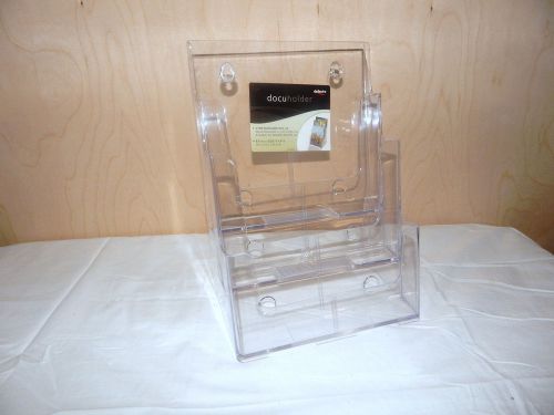 f004) Deflecto Compartments Literature Holder  Protector Plastic