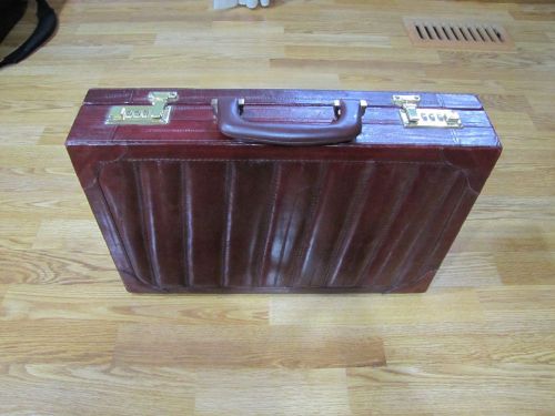 EEL SKIN BRIEFCASE - USED BUT IN GREAT SHAPE - burgundy - VERY UNIQUE