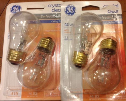 2- 2 Packs (A15) 40w Halogen Fan Bulb Crystal Clear