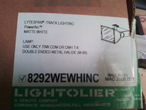 new lightolier  MATTE WHITE track light   - CATALOGUE #  8292  new in box