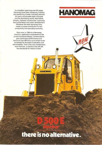 Equipment brochure - hanomag - d500e turbo - crawler tractor dozer 1984 (e1601) for sale