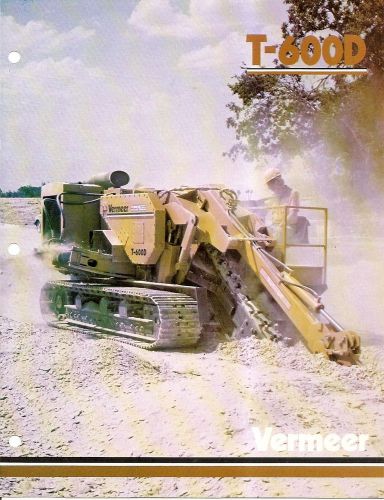 Equipment Brochure - Vermeer - T-600D - Rock Cutter Trencher  c1984 (E1787)