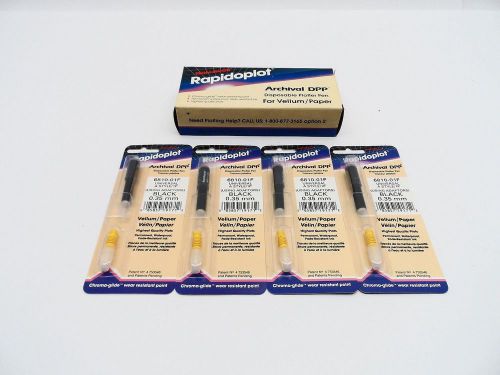 4 Pack Pens, Archival DPP Rapidoplot Black 6810-01F .35mm Universal A Style/1P