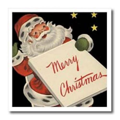 3dRose ht_35921_1 Santa Wishing You a Merry Christmas Iron on Heat Transfer Pape