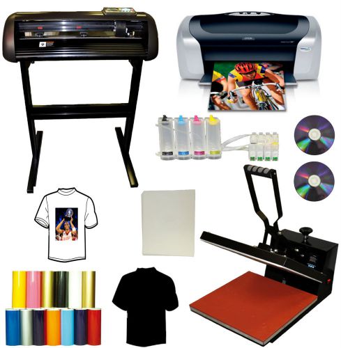 15x15 heat transfer press,printer,24&#034; metal pu vinyl cutter plotter,cartridges for sale