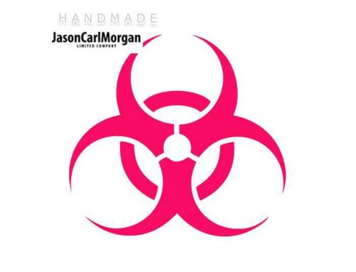 JCM® Iron On Applique Decal, Biohazard Neon Pink
