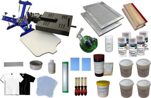 Bicolor 1 Worktable Screen Press Mounted 1600W Dryer Easy Starter Materials Kit
