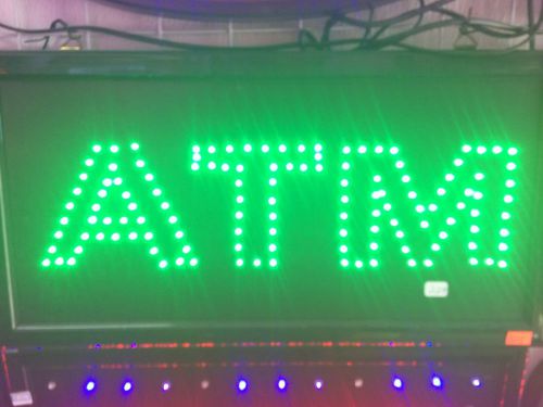 ATM LED Sign 19 x 10 Animation Flash BRIGHT GREEN