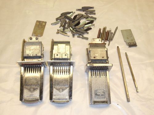 LOT OF VENDING MACHINE VERTICAL 8 COIN SLIDES GEENWALD ESD COIN FILLERS PLUGS