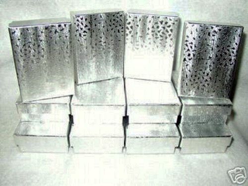 Jewelry gift boxes silver foil 3 x 2 x 1 (12) for sale