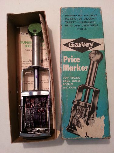 Vintage Garvey Price Marker MODEL 185 Box Instructions Stores Made in USA