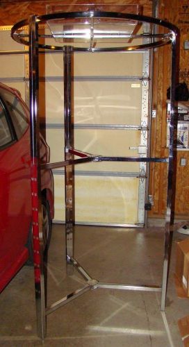 Adjustable commercial clothing rounder w/ display rack included syndicate glass for sale