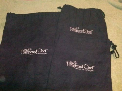 Set of 3 Pampered Chef black velvet bags  Great for shows