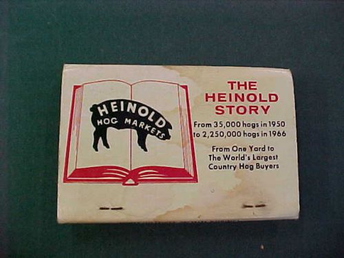 VINTAGE 1966 HEINHOLD HOG MARKET DOUBLE MATCHBOOK (GRAPHIC w/STATISTICS LISTED)