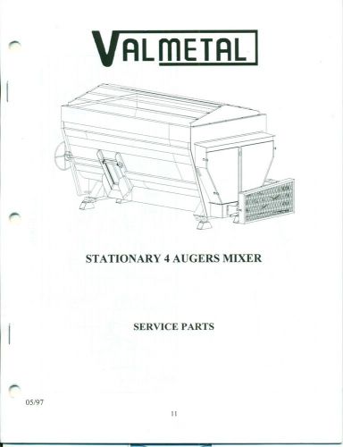 VALMETAL Stationary 4 Augers Mixer SERVICE PARTS (AN-66)