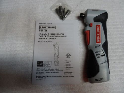 Craftsman 12V Lithium Ion Right Angle Impact Driver - Part # 17562 (drill only)