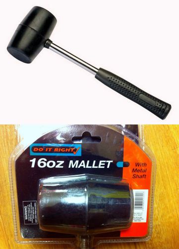 Quality 16oz/500g Heavy Duty Rubber Mallet - Steel Shaft Hammer - Comfort Handle