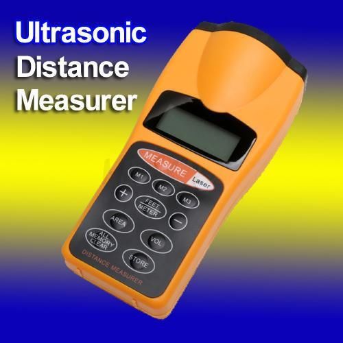 New Promotions LCD Ultrasonic Laser Meter Pointer + Distance Measurer Range 60FT