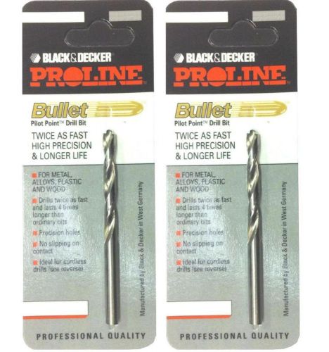 2 x black &amp; decker 6mm ground hss-g bullet drill bits for sale