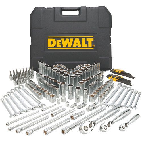DeWalt DWM72165 204 Piece Mechanics Tool Set 1/4 3/8 &amp; 1/2-inch Drive Tools NEW