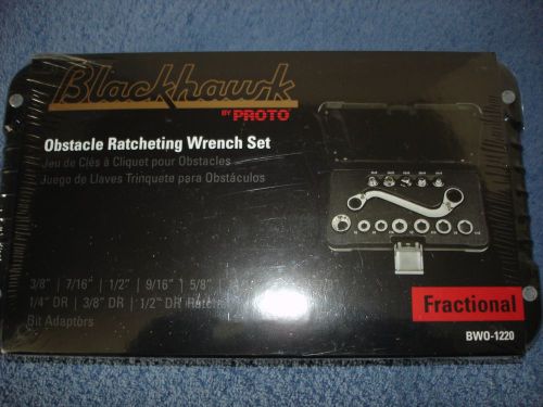 Proto Blackhawk BWO-1220 Obstacle Ratcheting Wrench Set Fractional 3/8-7/8&#034;