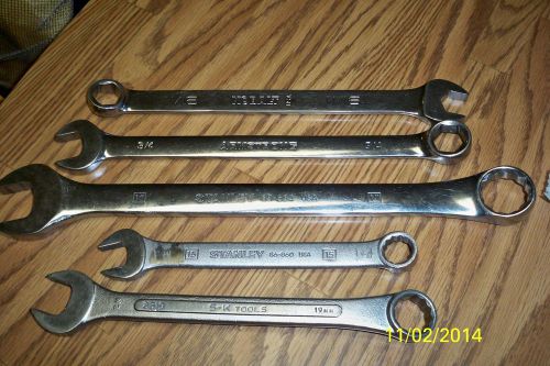 FIVE Combination Wrench! 11/16,  3/4 , 1, 15mm, 19mm! Look!