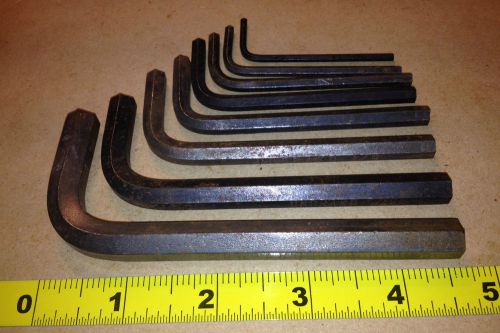 LOT OF 8 Different UNBRAKO 3/8&#034;-3/32&#034;  ALLEN WRENCHES, MADE IN USA