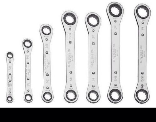 KLEIN TOOLS 68222 Ratcheting Wrench Set,Box End,SAE,7-p