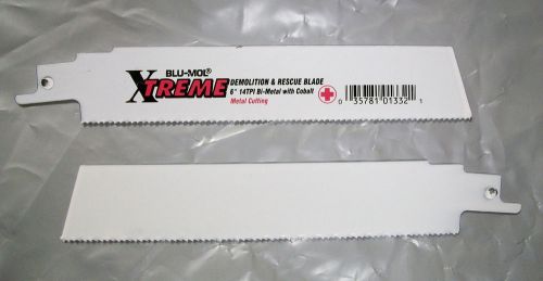 6&#034; 14 tpi sawzall blade blu-mol xtreme demo &amp; rescue 200 blades for sale
