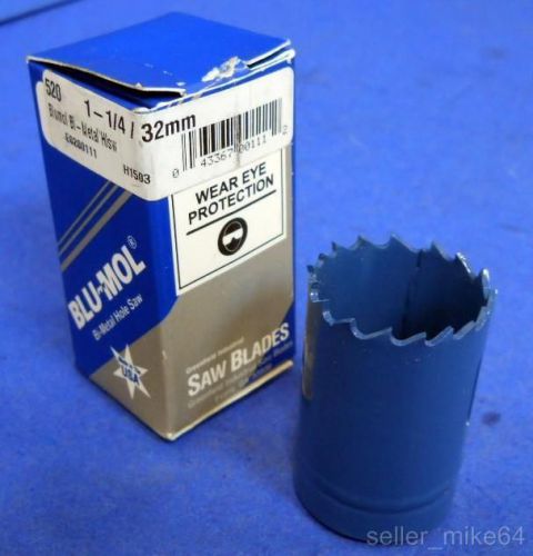 BLU-MOL 520, BI-METAL HOLE SAW, 1-1/4&#034; 32 MM DIAMETER, 3/8&#034; NPT, NIB