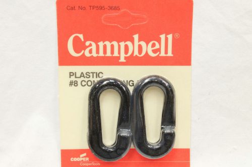 4 Pks of 2 Pc Cooper Tools Campbell Black Plastic #8 &#034;C&#034; Connecting Links