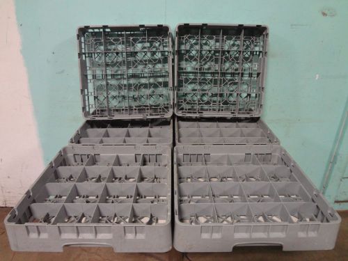 LOT OF 6 &#034;CAMBRO&#034; HEAVY DUTY COMMERCIAL 16 TEA/COFFEE/SOUP CUPS DISHWASHER RACKS