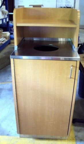 Large Maple Garbage Can Holder for Restaurants