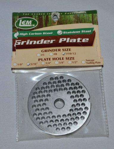 Lem grinder plate # 10/12 grinder plate stainless steel - 4.5mm (3/16&#034;) for sale