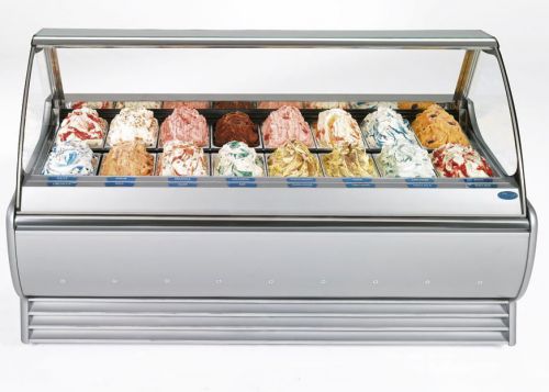 Ice cream refrigerated display case-solaris 18 pan for sale
