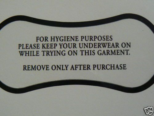 Adhesive Hygiene Stickers for Swimwear/Underwear, 250 pcs, code HYGBK