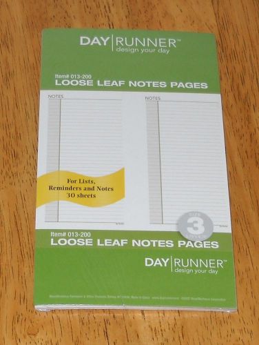 NEW Day Runner Undated Planner Notes Refill, 3.75 x 6.75 Inches (013-200)