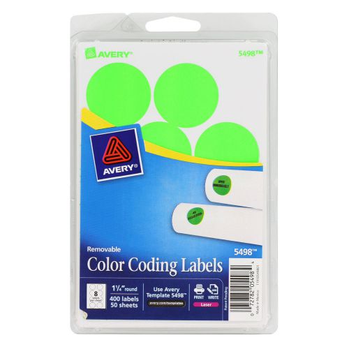 Avery Print Or Write Round Removable Color Coding Labels - AVE05498