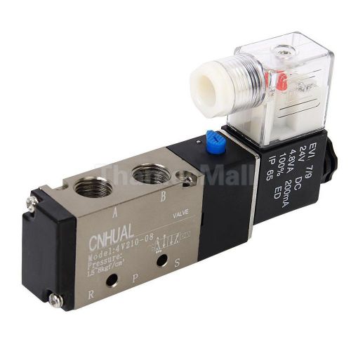 DC24V 2.5W Electric Directional Control Solenoid Air Valve 5 Port 2 Position